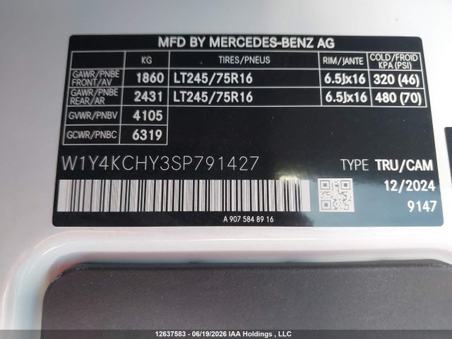 W1Y4KCHY3SP791427 Mercedes-Benz Sprinter 2500