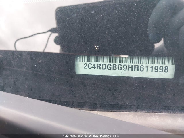 2017 Dodge Grand Caravan Se მანქანა იყიდება აუქციონზე, vin: 2C4RDGBG9HR611998, აუქციონის ნომერი: 12637585