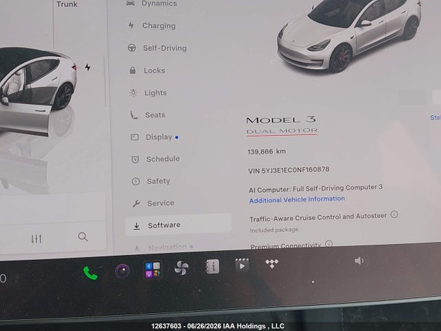 Продажа на аукционе авто 2022 Tesla Model 3 Performance, vin: 5YJ3E1EC0NF160878, номер лота: 12637603