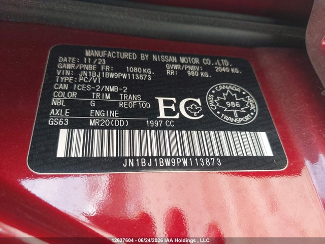 Aukcja sprzedaży 2023 Nissan Qashqai Sl/sv, vin: JN1BJ1BW9PW113873, numer aukcji: 12637604