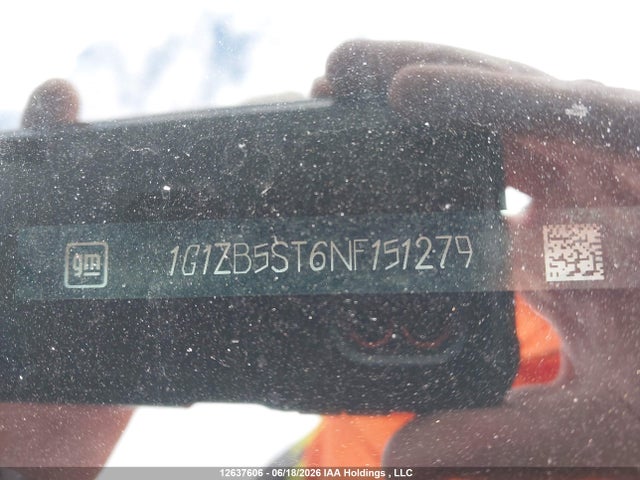 2022 Chevrolet Malibu Ls მანქანა იყიდება აუქციონზე, vin: 1G1ZB5ST6NF151279, აუქციონის ნომერი: 12637606
