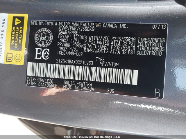 Aukcja sprzedaży 2013 Lexus Rx 350 F Sport, vin: 2T2BK1BAXDC219263, numer aukcji: 12637620