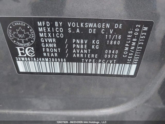 Volkswagen Jetta Wolfsburg Edition 2017 3VWB67AJ4HM280986 Image 9