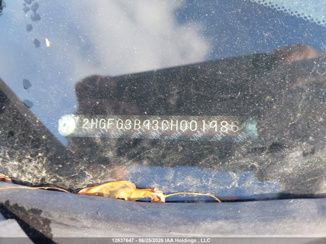 Aukcja sprzedaży 2012 Honda Civic Ex-l, vin: 2HGFG3B93CH001986, numer aukcji: 12637647