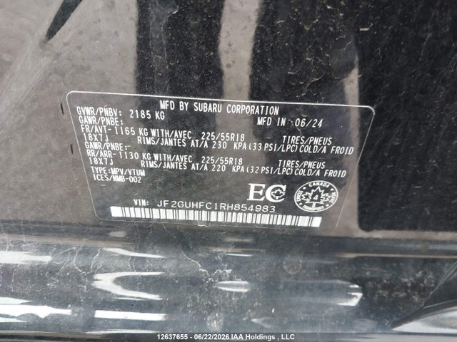 JF2GUHFC1RH854983 Subaru Crosstrek Sport
