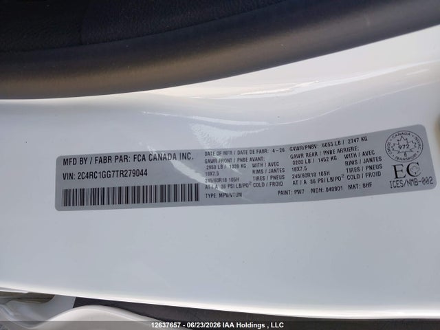 Chrysler Pacifica Limited 2026 2C4RC1GG7TR279044 Image 9