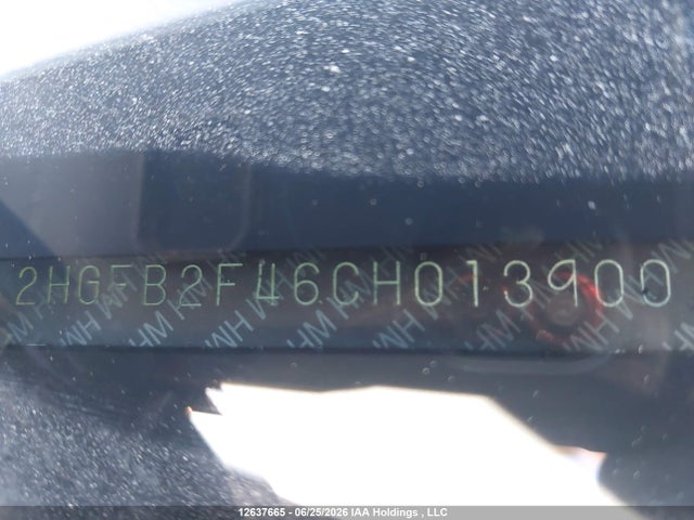 2012 Honda Civic Lx მანქანა იყიდება აუქციონზე, vin: 2HGFB2F46CH013900, აუქციონის ნომერი: 12637665