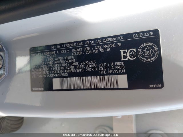 Volvo XC90 T6 2016 YV4A22PM1G1074595 Image 9