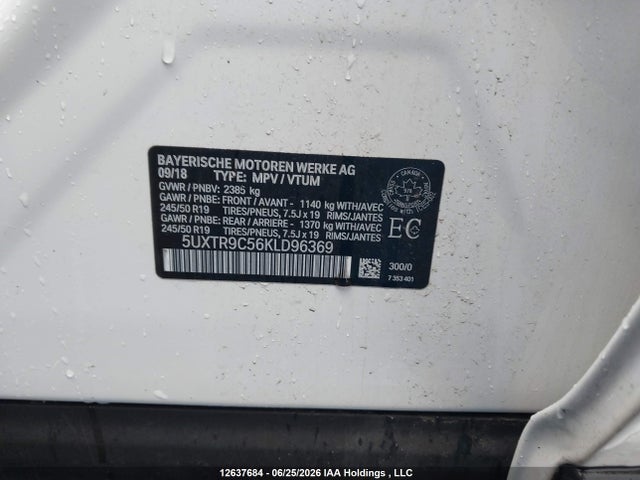 BMW X3 Xdrive30i 2019 5UXTR9C56KLD96369 Image 9
