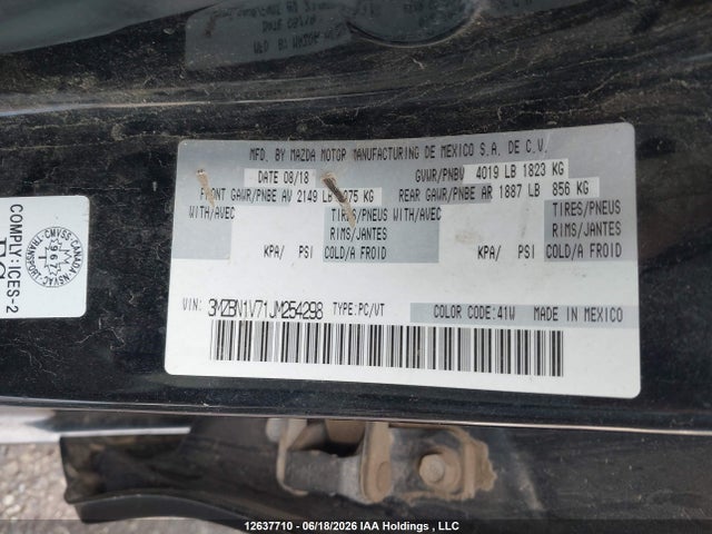 Mazda 3 Gs 2018 3MZBN1V71JM254298 Image 9