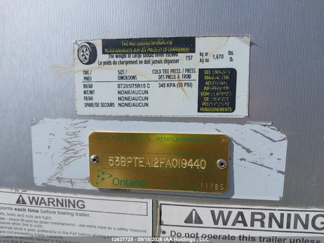 Pace American Pace American 2015 53BPTEA12FA019440 Image 17