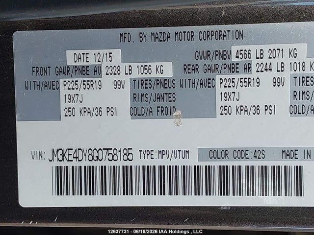 Mazda CX-5 GT 2016 JM3KE4DY8G0758185 Image 9