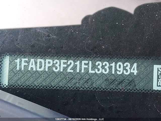 12637734 :رقم المزاد ، 1FADP3F21FL331934 vin ، 2015 Ford Focus Se مزاد بيع