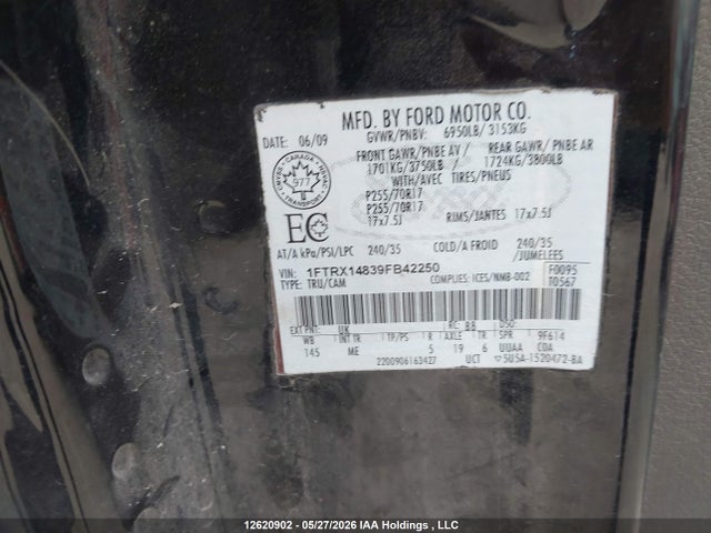 Продажа на аукционе авто 2009 Ford F-150 Stx/xl/xlt, vin: 1FTRX14839FB42250, номер лота: 12620902