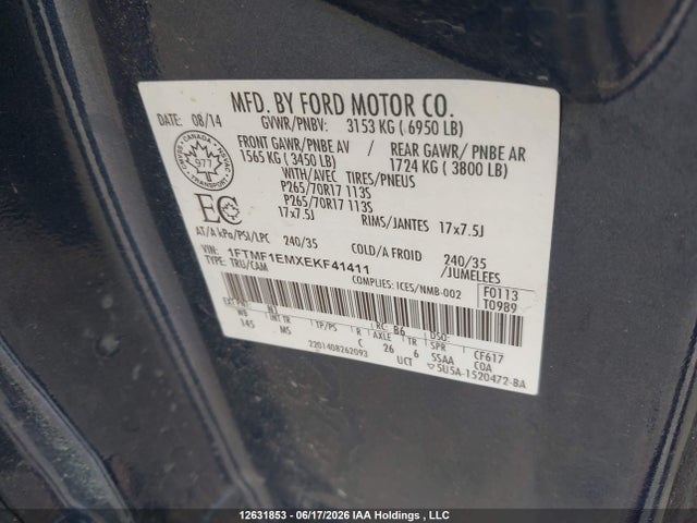 Ford F-150 Xlt 2014 1FTMF1EMXEKF41411 Image 18