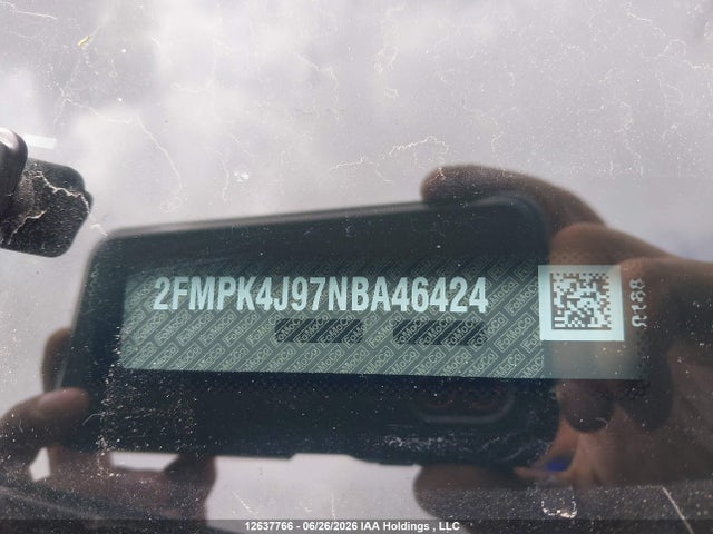 12637766 :رقم المزاد ، 2FMPK4J97NBA46424 vin ، 2022 Ford Edge Sel مزاد بيع