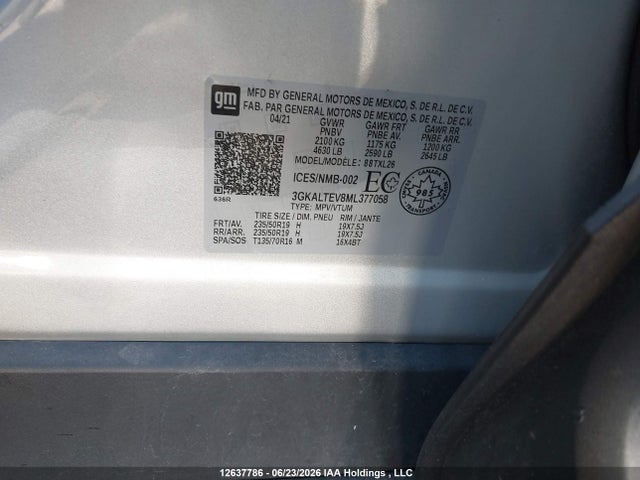 3GKALTEV8ML377058 GMC Terrain Sle