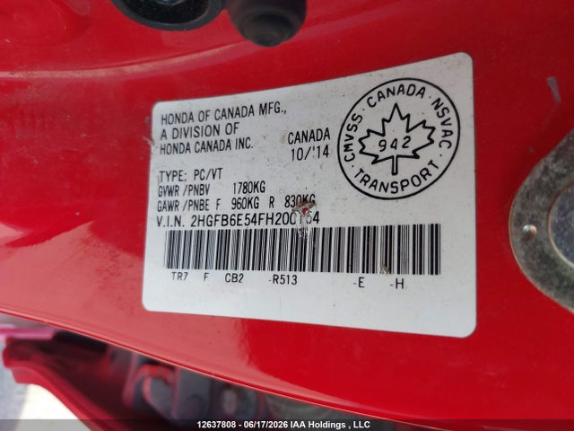 Honda Civic Si Si 2015 2HGFB6E54FH200154 Image 20