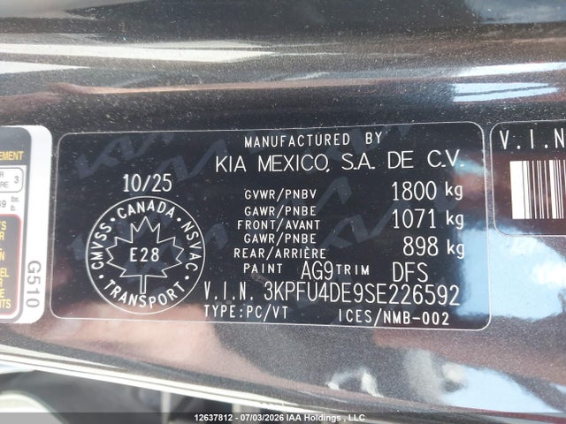 KIA K4 Ex/ex+ 2025 3KPFU4DE9SE226592 Image 9