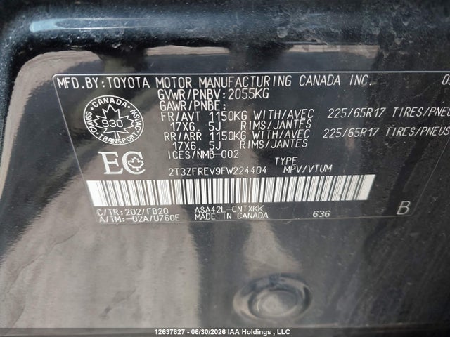 Toyota RAV4 LE 2015 2T3ZFREV9FW224404 Image 9