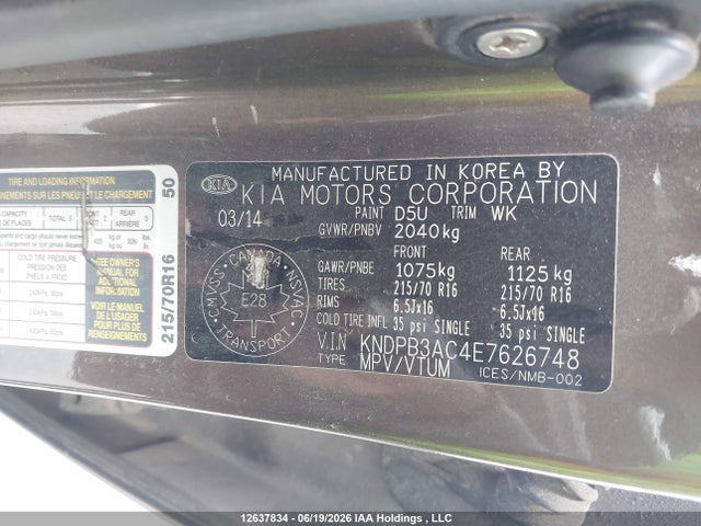 Aukcja sprzedaży 2014 Kia Sportage Lx, vin: KNDPB3AC4E7626748, numer aukcji: 12637834