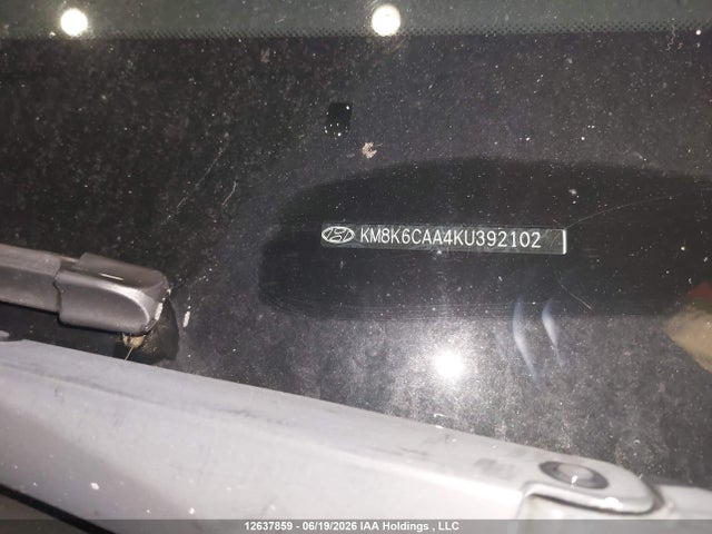 12637859 :رقم المزاد ، KM8K6CAA4KU392102 vin ، 2019 Hyundai Kona 2.0l Luxury مزاد بيع