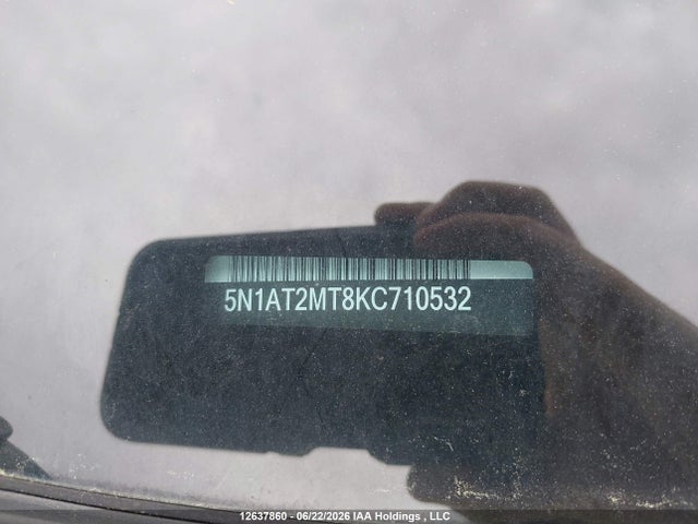 12637860 :رقم المزاد ، 5N1AT2MT8KC710532 vin ، 2019 Nissan Rogue S/sl/sv مزاد بيع