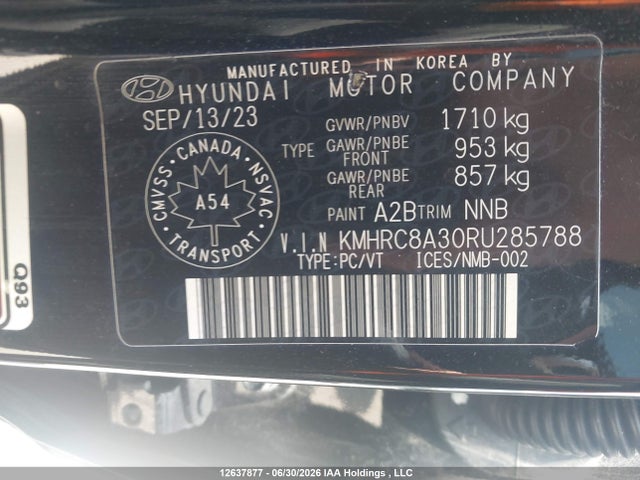 12637877 :رقم المزاد ، KMHRC8A30RU285788 vin ، 2024 Hyundai Venue Preferred/preferred With Two-tone/ultimate With Black Interior/ultimate With Denim Interior مزاد بيع
