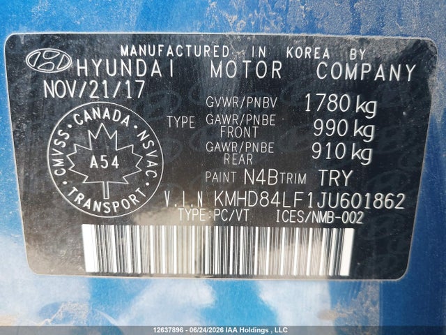 Aukcja sprzedaży 2018 Hyundai Elantra Gl, vin: KMHD84LF1JU601862, numer aukcji: 12637896