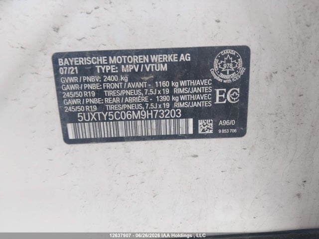 5UXTY5C06M9H73203 BMW X3 Xdrive30i