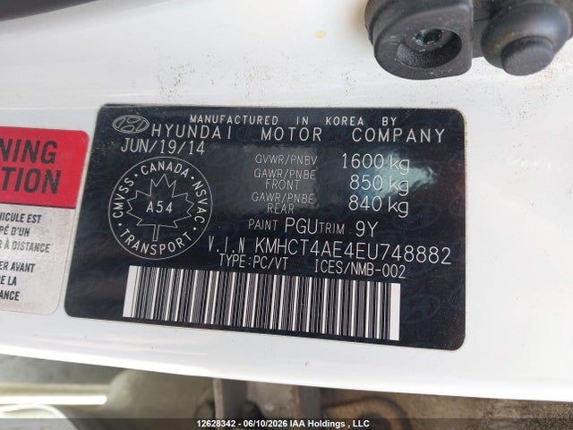 Hyundai ACCENT GL 2014 KMHCT4AE4EU748882 Image 9