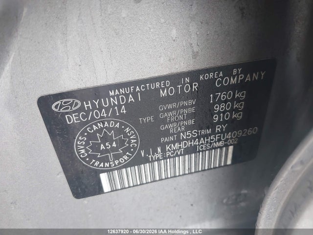 Hyundai Elantra Gls 2015 KMHDH4AH5FU409260 Image 19