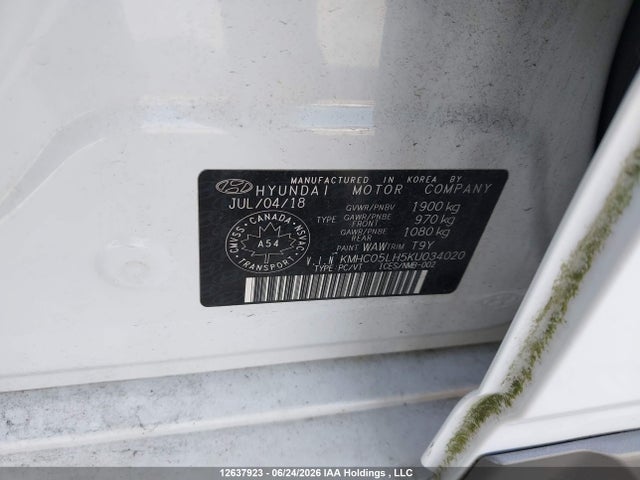 Aukcja sprzedaży 2019 Hyundai Ioniq Ev Ultimate, vin: KMHC05LH5KU034020, numer aukcji: 12637923