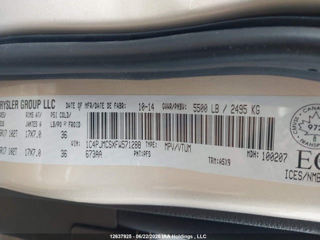 Jeep Cherokee 2015 1C4PJMCSXFW571288 Image 18