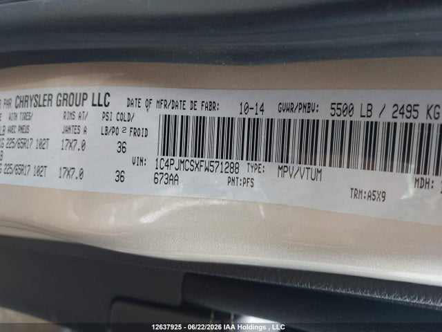 Jeep Cherokee 2015 1C4PJMCSXFW571288 Image 9
