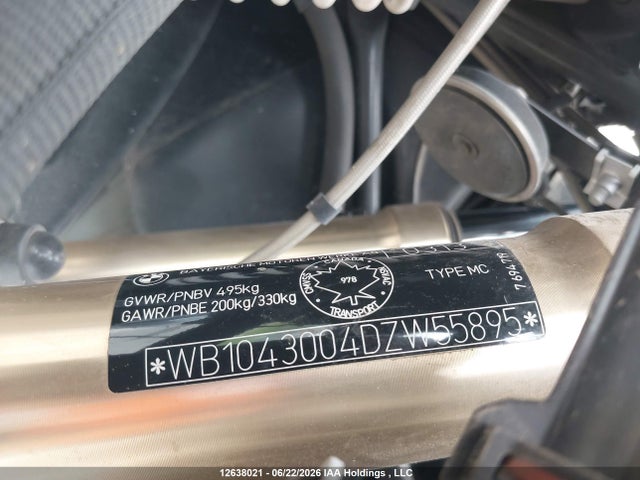 Продаж на аукціоні авто 2013 Bmw R1200 Rt, vin: WB1043004DZW55895, номер лоту: 12638021