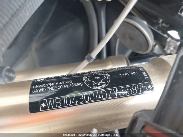 Продаж на аукціоні авто 2013 Bmw R1200 Rt, vin: WB1043004DZW55895, номер лоту: 12638021