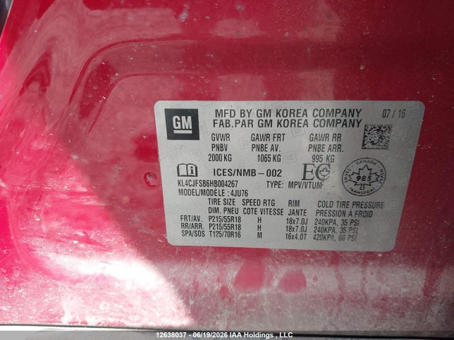 Buick Encore Preferred Ii 2017 KL4CJFSB6HB004267 Image 9