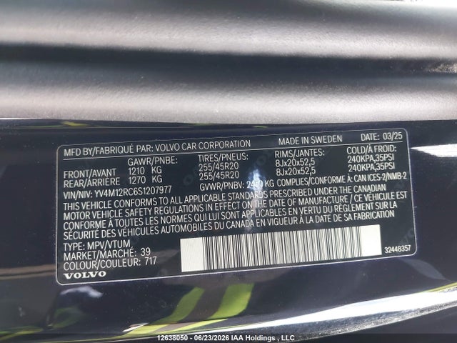 YV4M12RC6S1207977 Volvo XC60 PLUS