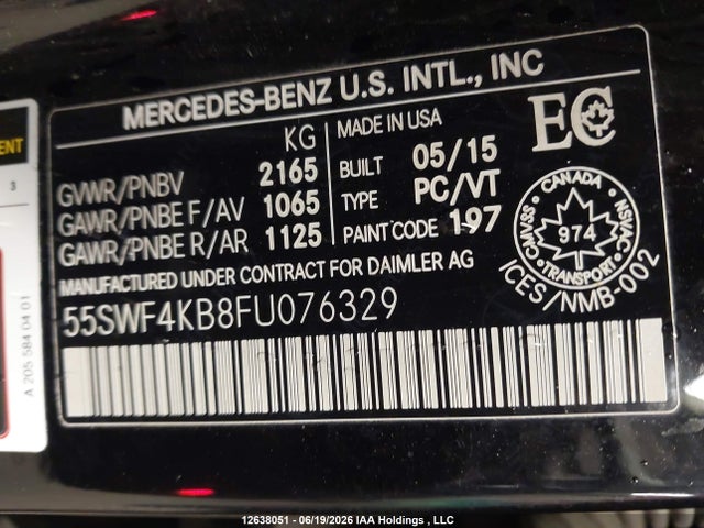 55SWF4KB8FU076329 Mercedes-Benz C 300 4matic