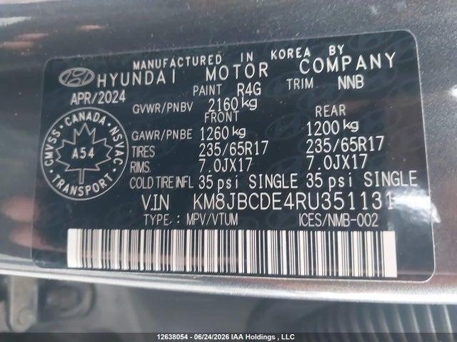 Hyundai Tucson Preferred Awd 2024 KM8JBCDE4RU351131 Image 19