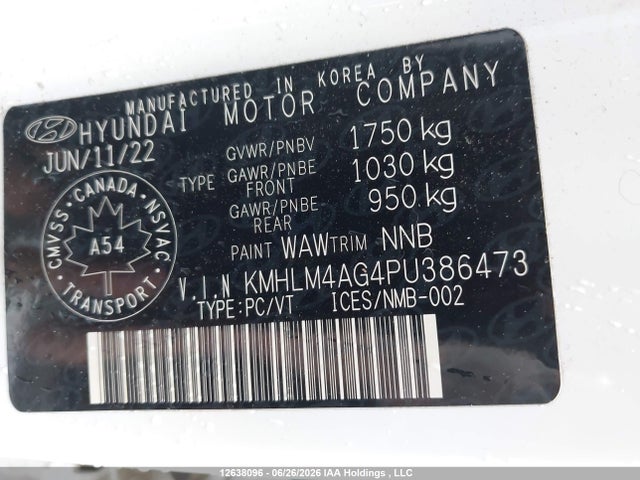 12638096 :رقم المزاد ، KMHLM4AG4PU386473 vin ، 2023 Hyundai Elantra Preferred Ivt With Tech Package مزاد بيع