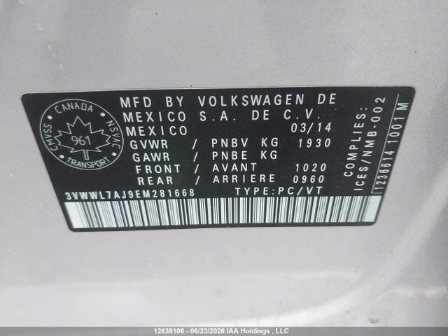 3VWWL7AJ9EM281668 Volkswagen JETTA TDI