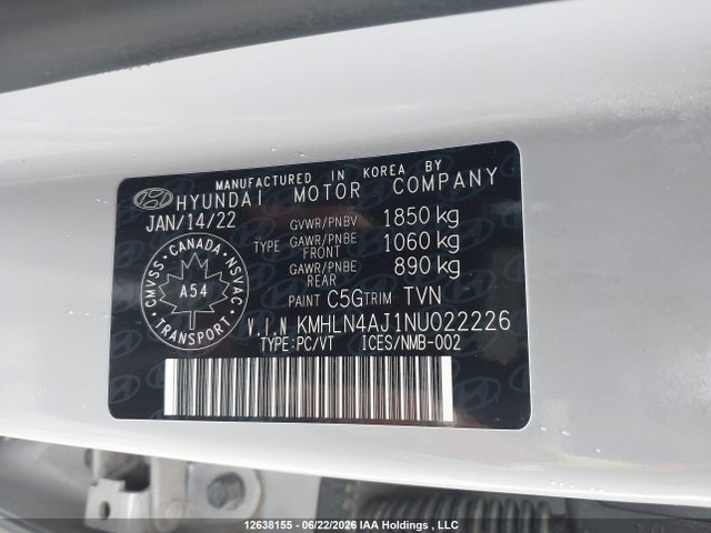 Aukcja sprzedaży 2022 Hyundai Elantra Hybrid Ultimate With Two-tone Interior, vin: KMHLN4AJ1NU022226, numer aukcji: 12638155