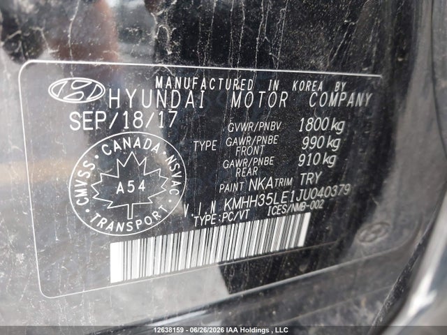 Продаж на аукціоні авто 2018 Hyundai Elantra Gt Gl Se, vin: KMHH35LE1JU040379, номер лоту: 12638159