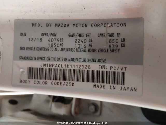 JM1BPACL1K1112528 Mazda Mazda3 Gs
