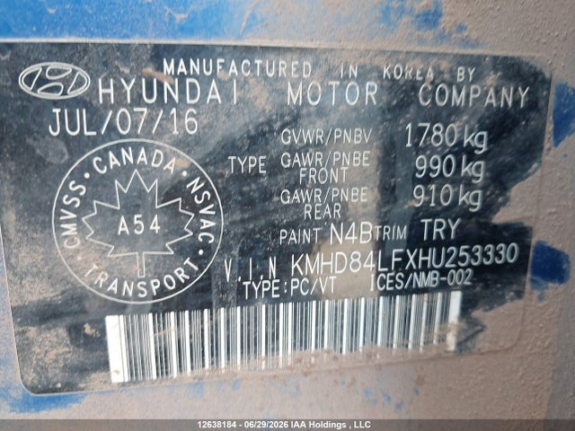 Продаж на аукціоні авто 2017 Hyundai Elantra Se/value/limited, vin: KMHD84LFXHU253330, номер лоту: 12638184