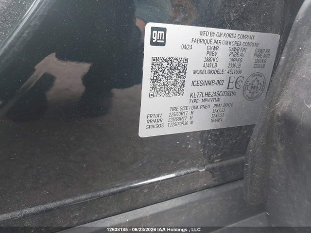 Aukcja sprzedaży 2025 Chevrolet Trax Lt Fwd, vin: KL77LHE24SC038165, numer aukcji: 12638185