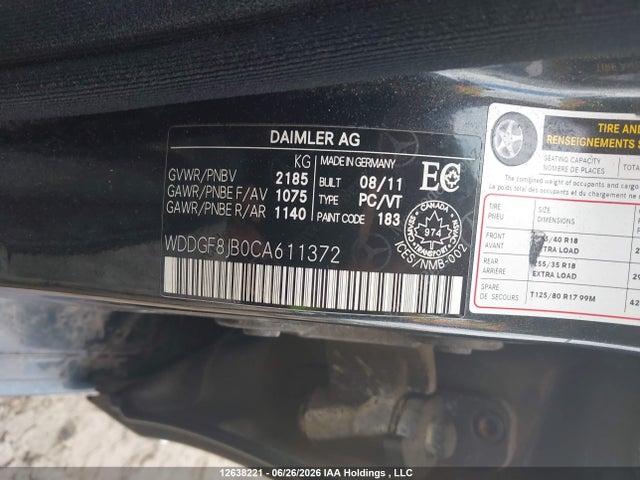 2012 Mercedes-benz C 350 4matic მანქანა იყიდება აუქციონზე, vin: WDDGF8JB0CA611372, აუქციონის ნომერი: 12638221