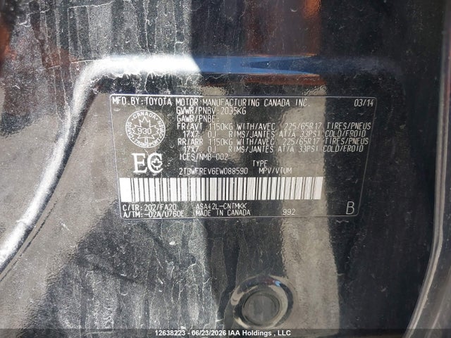 Toyota Rav4 Xle 2014 2T3WFREV6EW088590 Image 20